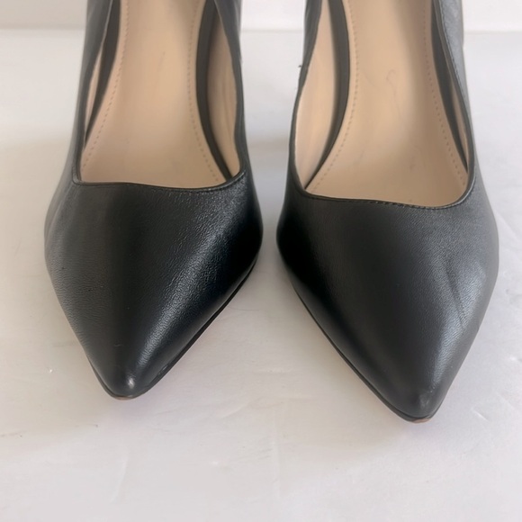 MARC FISHER $150 Women's Black LEATHER Chunky Block Heels Pumps Shoes Size 6 - Picture 7 of 8